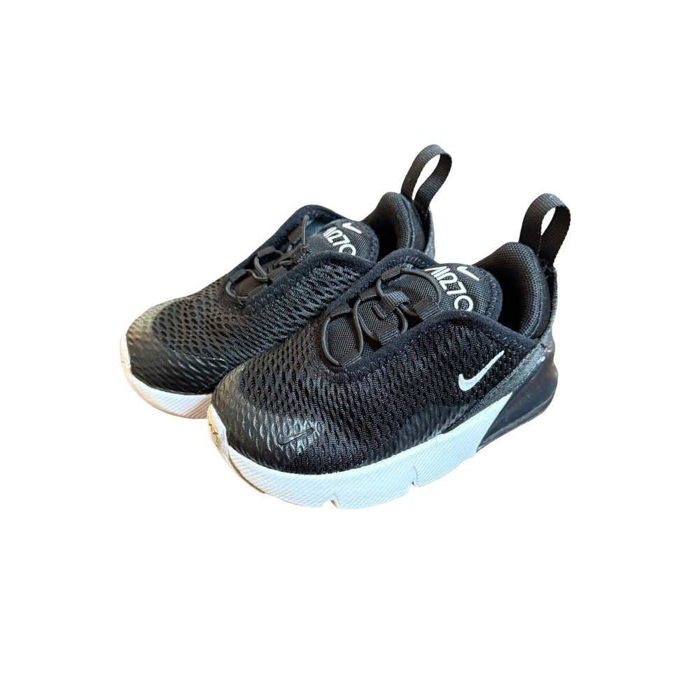Nike Air Max 270 Toddler Size 7C Black White Mesh Sneakers Running Shoes